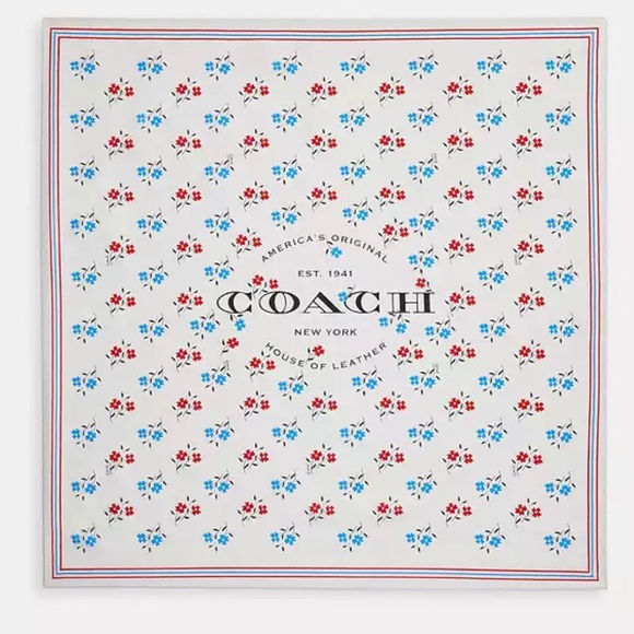 Coach Accessories - Coach Boardwalk Floral Print Silk Bandana nwt in packaging